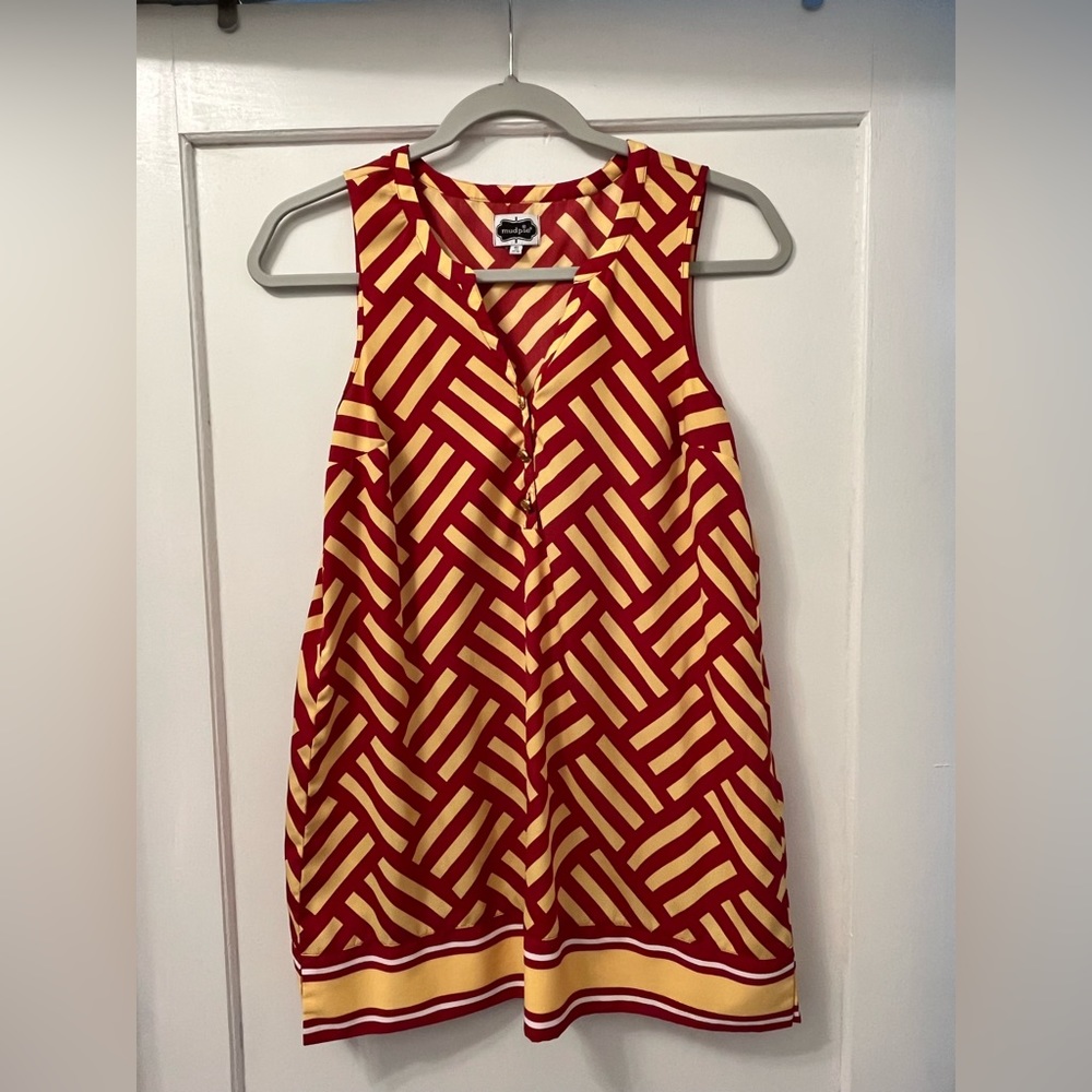 Maroon and Gold Mudpie sleeveless top